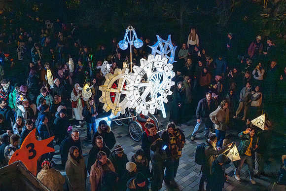 Burning the Clocks Parade, New Road, Brighton, East Sussex, UK.
