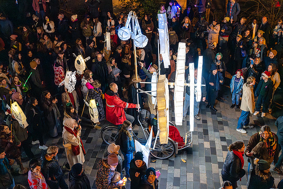 Burning the Clocks Parade, New Road, Brighton, East Sussex, UK.