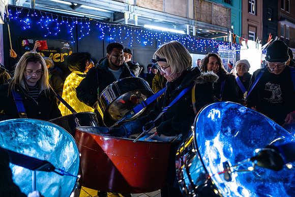 Burning the Clocks Parade, New Road, Brighton, East Sussex, UK.