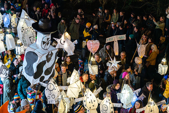 Burning the Clocks Parade, New Road, Brighton, East Sussex, UK.