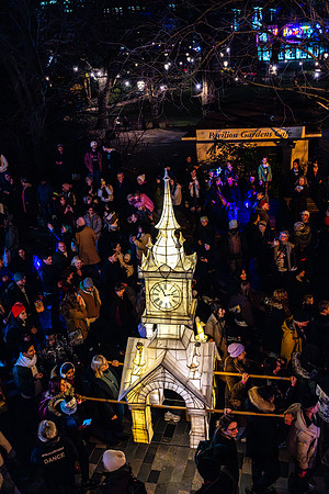 Burning the Clocks Parade, New Road, Brighton, East Sussex, UK.