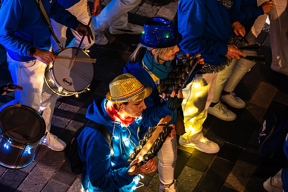 Burning the Clocks Parade, New Road, Brighton, East Sussex, UK.